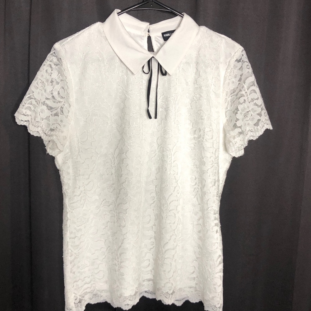 NWT Karl Lagerfeld Floral Lace Blouse